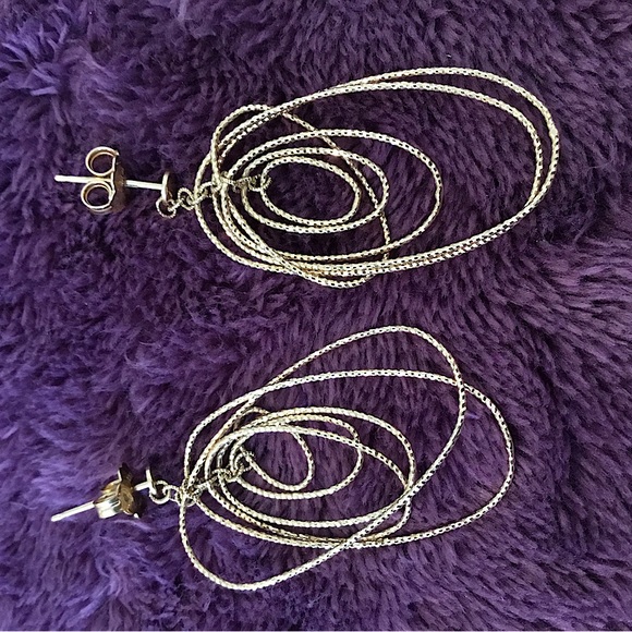 Vintage Real 14K Yellow Italian Gold Circle Dangle Earrings ( 5.2 Grams) - Picture 2 of 12